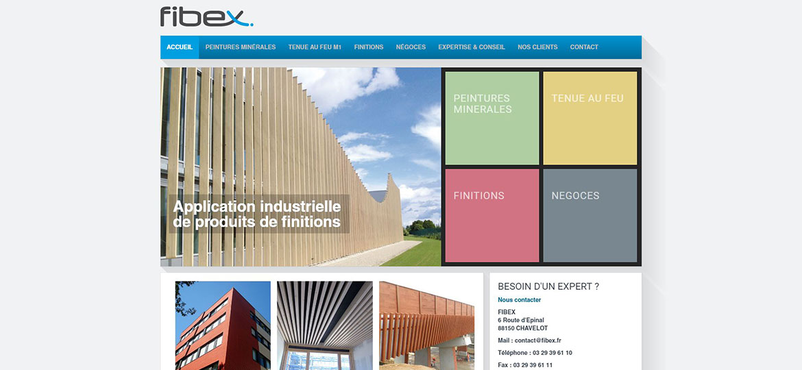 Fibex solutions web site vitrine